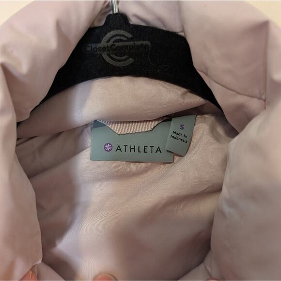 Athleta Women's Responsible Down Puffer Vest Iridescent Pink Size Small - Picture 4 of 10